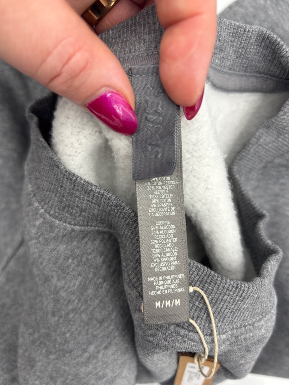 SKIMS Lounge Fleece Sweatshirt in Dark Heather Grey - Picture 5 of 7
